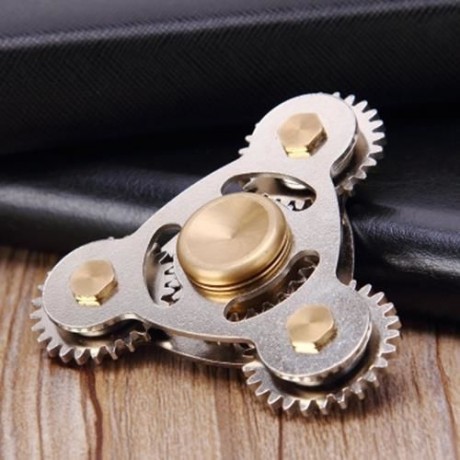 STRESS RELIEF TOY SPINNING TOY GEARS FINGER SPINNER (SILVER)