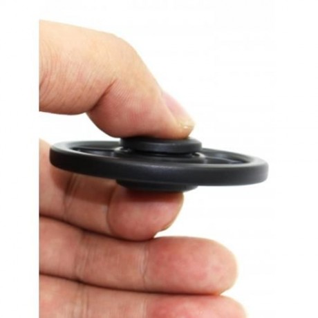 WHEEL FINGERTIP SPINNING TOP FINGER GYRO FOCUS TOY STRESS RELIEVER (BLACK)
