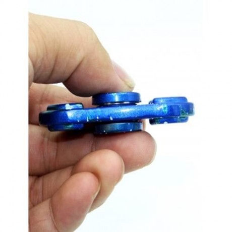FOCUS TOY STRESS RELIEVER COLORFUL DOT FINGER GYRO SPINNER (BLUE)
