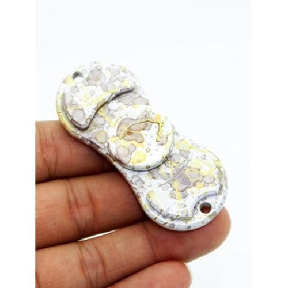 FOCUS TOY STRESS RELIEVER COLORFUL DOT FINGER GYRO SPINNER (FLORAL WHITE)
