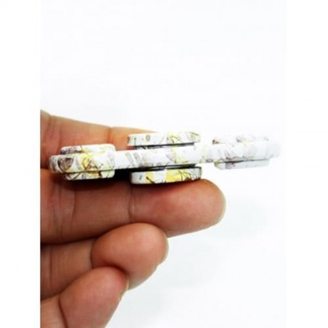 FOCUS TOY STRESS RELIEVER COLORFUL DOT FINGER GYRO SPINNER (FLORAL WHITE)