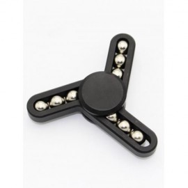 STRESS RELIEVER FOCUS TOY 9 BEADS TRIANGLE FINGER GYRO SPINNER (BLACK)