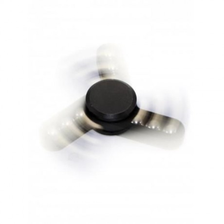 STRESS RELIEVER FOCUS TOY 9 BEADS TRIANGLE FINGER GYRO SPINNER (BLACK)