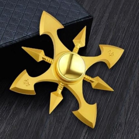 METAL SPINNER TOY STRESS REDUCER FINGER GYRO (GOLDEN)