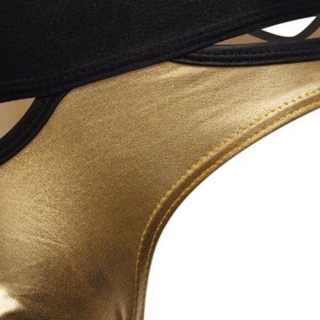 SEXY HOT STAMPING ELASTIC BAND MALE BRIEFS (GOLDEN)