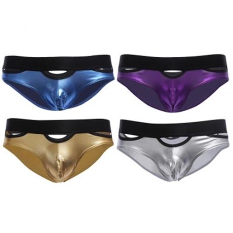 SEXY HOT STAMPING ELASTIC BAND MALE BRIEFS (GOLDEN)