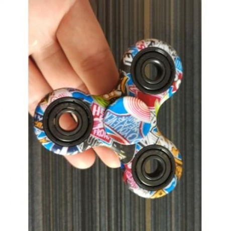 PATRIOTIC HEART STRESS RELIEVER FOCUS TOY FIDGET SPINNER (BLUE)
