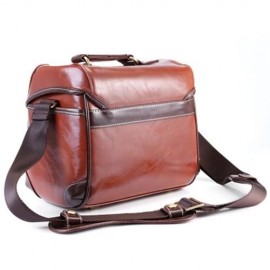 RETRO COLOR PU DSLR CAMERA WATERPROOF PHOTOGRAPHY HANDBAG SHOULDER BAG (BRIGHT ORANGE)