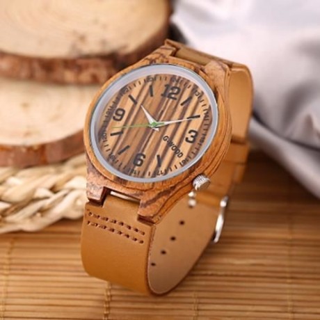 G - WOOD EG0710 UNISEX WOOD QUARTZ WATCH (EBONY)