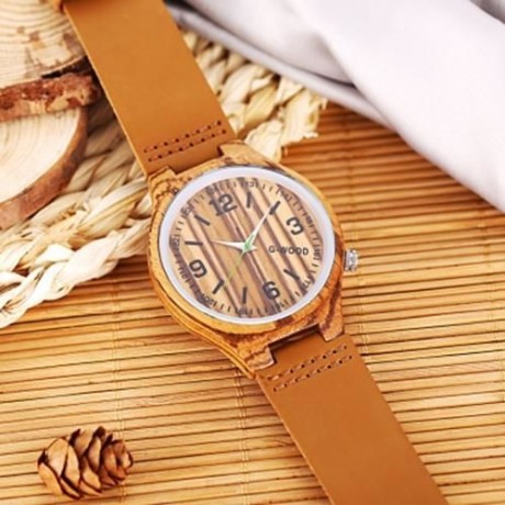 G - WOOD EG0710 UNISEX WOOD QUARTZ WATCH (EBONY)