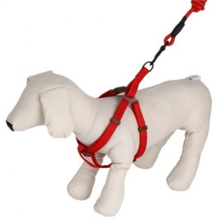 KIMPETS THREE-PIECE SUIT PET HARNESS LEASH (RED)