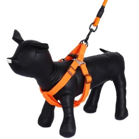 KIMPETS THREE-PIECE SUIT PET HARNESS LEASH (ORANGE)