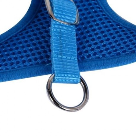 KIMPETS PET DOG ADJUSTABLE HARNESS LEASH BREATHABLE MESH (BLUE)