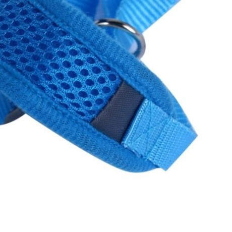 KIMPETS PET DOG ADJUSTABLE HARNESS LEASH BREATHABLE MESH (BLUE)