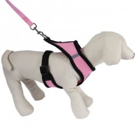 Kimpets Pet Harness Leash Soft Mesh Dog Cat Vest (PINK)