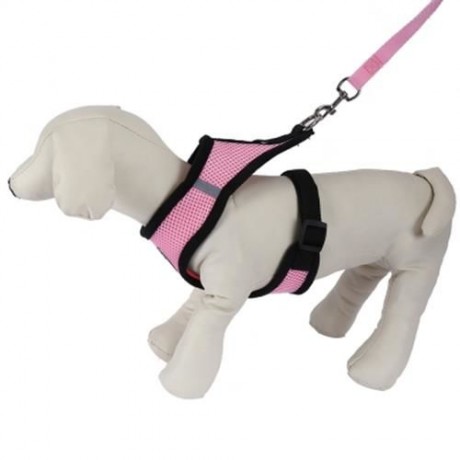 KIMPETS PET HARNESS LEASH SOFT MESH DOG CAT VEST (PINK)