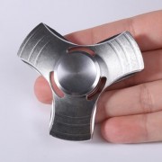 HAND SPINNING FIDGET TOY FINGER GYRO FOR AUTISM (SILVER)