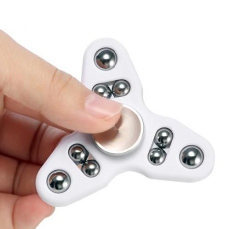 TRIANGLE GYRO STYLE STRESS RELIEVER PRESSURE REDUCING TOY FOR OFFICE WORKER (WHITE)