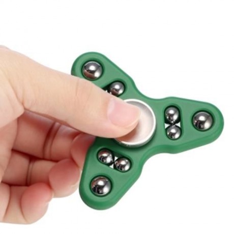 TRIANGLE GYRO STYLE STRESS RELIEVER PRESSURE REDUCING TOY FOR OFFICE WORKER (GREEN)