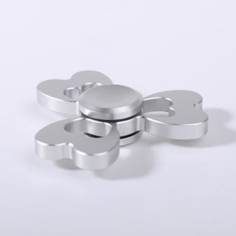 ALLOY FIDGET EDC TOY CLOVER SHAPED FINGER GYRO (SILVER)