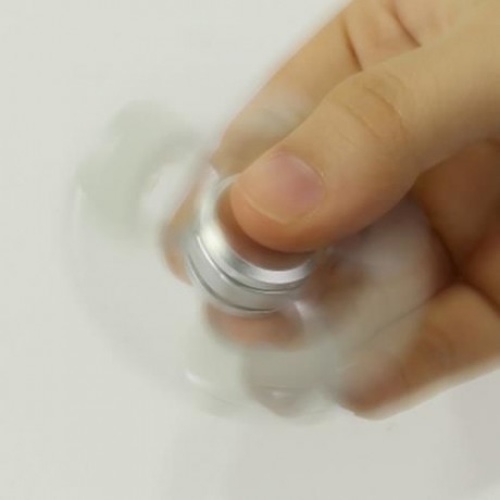 ALLOY FIDGET EDC TOY CLOVER SHAPED FINGER GYRO (SILVER)