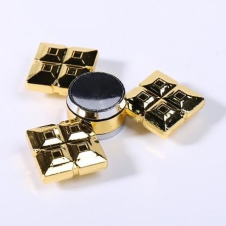 TRI GRID ALLOY FIDGET SPINNER FINGER PLAYTHING (GOLDEN)