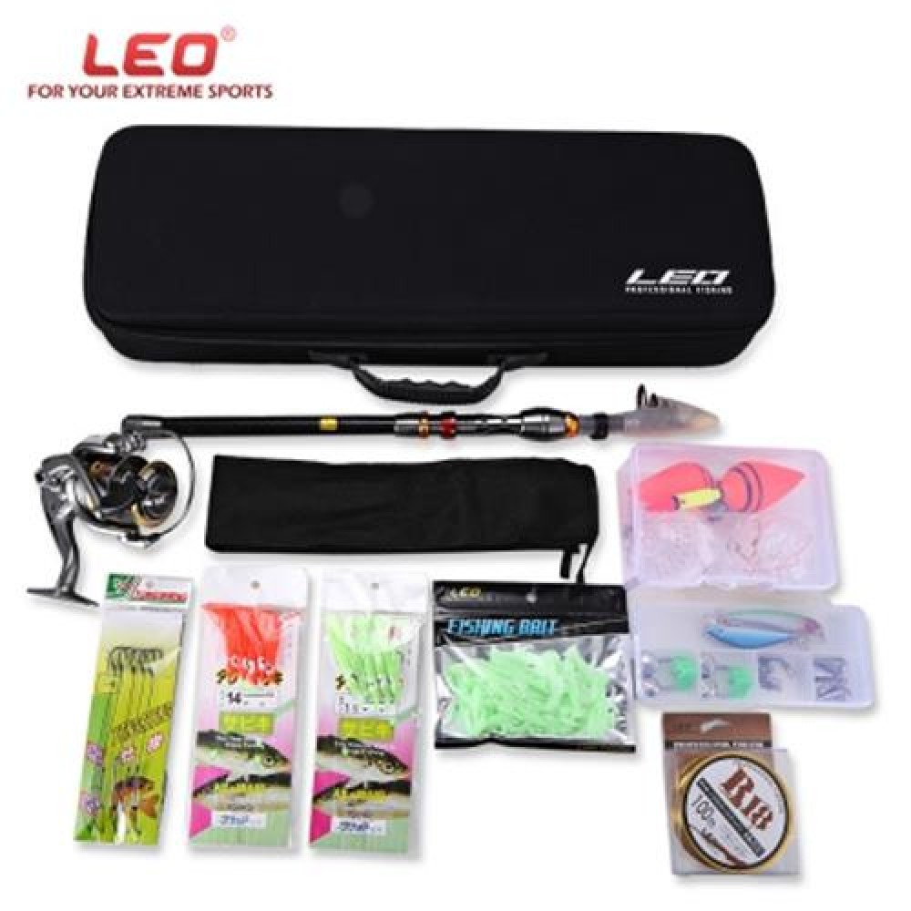 LEO OUTDOOR FISHING SPINNING ROD REEL TACKLE TOOL KIT (MULTI)