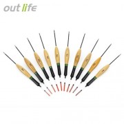 OUTLIFE 10PCS 2G PAULOWNIA WOOD FISHING FLOATS (CAMEL)