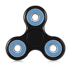 TRILATERAL PATTERN ABS HAND SPINNER STEEL BEARINGS FINGER TOY (BLACK AND BLUE)