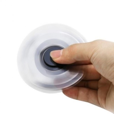 TRILATERAL PATTERN ABS HAND SPINNER STEEL BEARINGS FINGER TOY (BLACK AND BLUE)