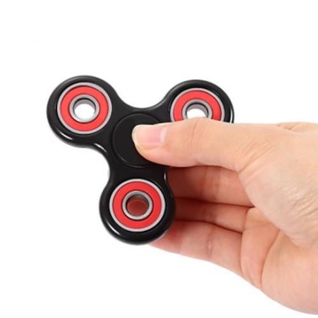TRILATERAL PATTERN ABS HAND SPINNER STEEL BEARINGS FINGER TOY (BLACK AND RED)