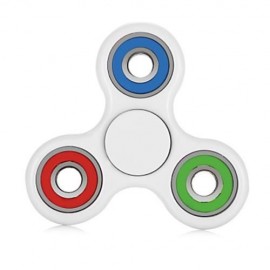 COLORFUL TRILATERAL PATTERN ABS HAND SPINNER STEEL BEARINGS (WHITE)