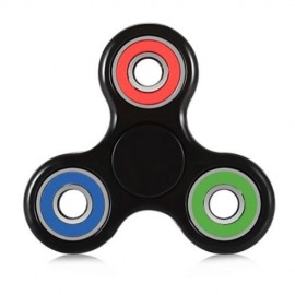COLORFUL TRILATERAL PATTERN ABS HAND SPINNER STEEL BEARINGS (BLACK)