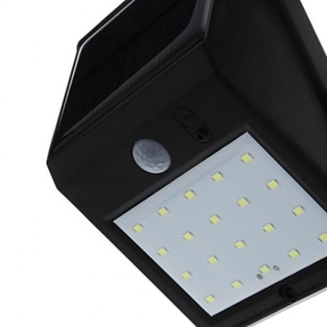 WATERPROOF SOLAR HUMAN BODY INDUCTION OUTDOOR WALL LAMP (BLACK)