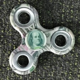 MONEY PRINT FINGER GYRO THREE HOLES FIDGET SPINNER (TURQUOISE)