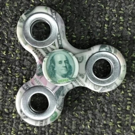 MONEY PRINT FINGER GYRO THREE HOLES FIDGET SPINNER (TURQUOISE)