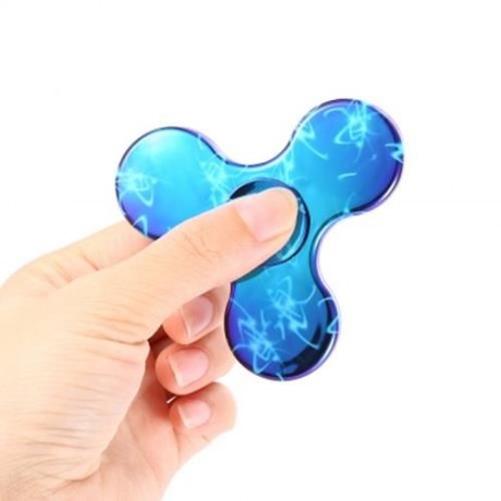 LIGHTNING PRINT FINGER GYRO STRESS RELIEF TOY FIDGET SPINNER (BLUE)
