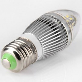 YOUOKLIGHT 380LM E27 5W 28 SMD 2835 LEDS SILVER FIN CANDLE LAMP - 3000K (COOL WHITE)