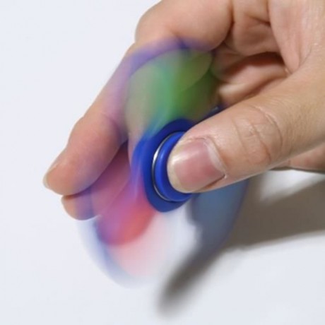 GLOW IN THE DARK TRI FIDGET TOY HAND SPINNER (BLUE)