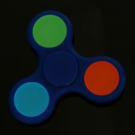 GLOW IN THE DARK TRI FIDGET TOY HAND SPINNER (BLUE)