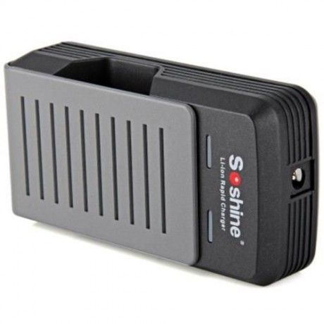 SOSHINE S2 LED INDICATOR LIGHT 2-SLOT 18650 17650 BATTERY CHARGER - 100 - 240V (BLACK)