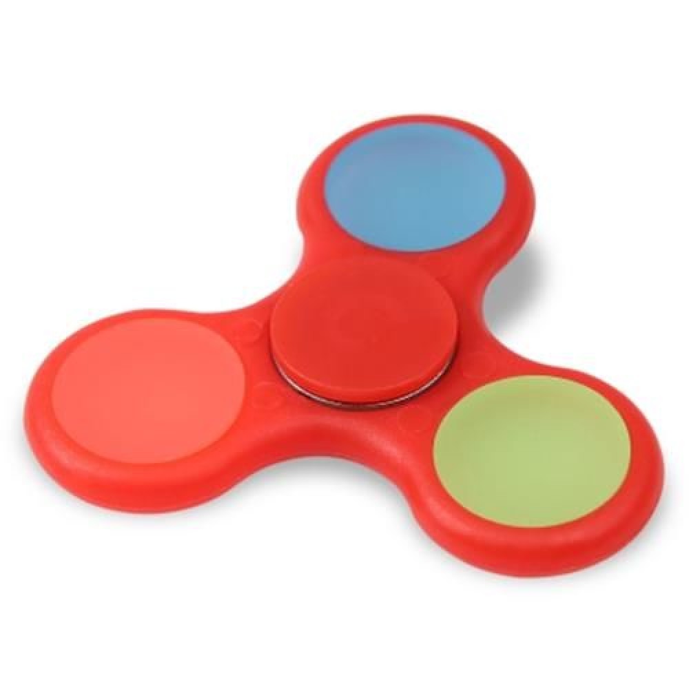 GLOW IN THE DARK TRI FIDGET TOY HAND SPINNER (RED)