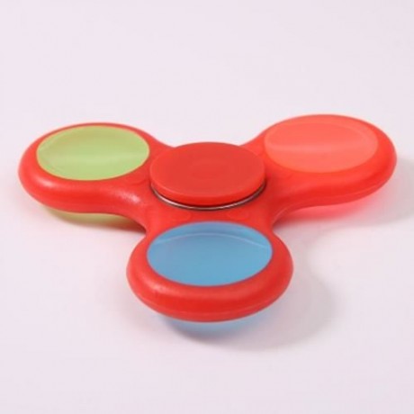 GLOW IN THE DARK TRI FIDGET TOY HAND SPINNER (RED)