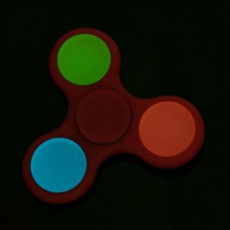 GLOW IN THE DARK TRI FIDGET TOY HAND SPINNER (RED)