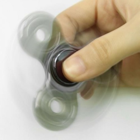 PLASTIC FINGER GYRO STRESS RELIEF TOY EDC FIDGET SPINNER (BLACK)