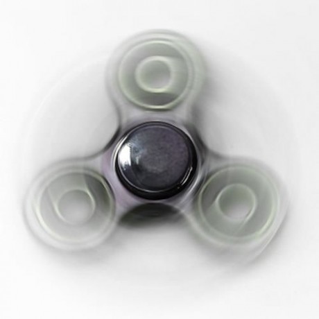 PLASTIC FINGER GYRO STRESS RELIEF TOY EDC FIDGET SPINNER (BLACK)