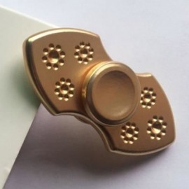 FLOWER FINGER GYRO NOVELTY STRESS RELIEF TOY METAL FIDGET SPINNER (GOLDEN)