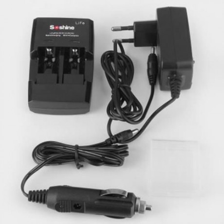 SOSHINE S5 FE LED INDICATOR LIGHT 2-SLOT LIFEPO4 RCR123 RCR2 3.2V BATTERY CHARGER - 100 - 