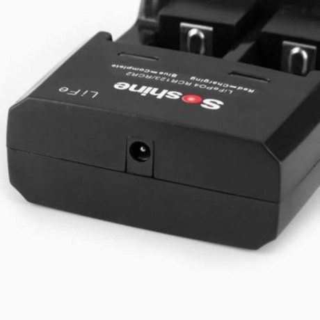 SOSHINE S5 FE LED INDICATOR LIGHT 2-SLOT LIFEPO4 RCR123 RCR2 3.2V BATTERY CHARGER - 100 - 