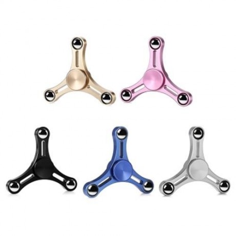 TRIANGLE ALUMINUM ALLOY ADHD FIDGET SPINNER WITH THREE BEADS STRESS RELIEVER ADULT FIDGETI